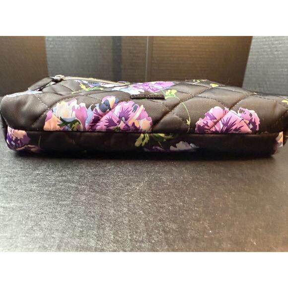 Vera Bradley Floating Plum Pansies Triple Compartment Crossbody Purse Bag - Picture 6 of 14